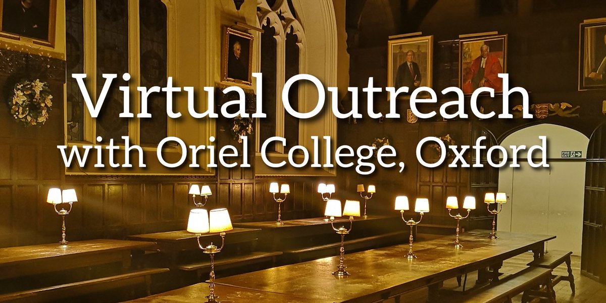 OrielOxford's tweet photo. We might not be able to enjoy our regular programme of outreach visits to and from Oriel right now, but that doesn't mean we don't have #OxOutreach opportunities available! Find out more about #VirtualOutreach at Oriel โฌ๏ธโฌ๏ธโฌ๏ธ
https://t.co/2RRL1hz0Ur https://t.co/NFKclsZu3U