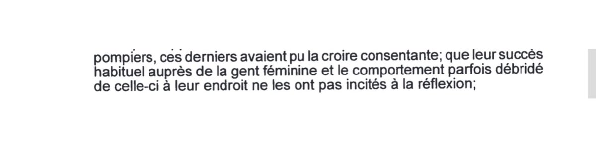 corinne_leriche's tweet photo. #JusticePourJulie
l’Arrêt de la Cour d’Appel de Versailles est à charge contre Julie victime de viols de 13à15ans vulnérable par 20 @PompiersParis
Voici un extrait que je vous laisse apprécier sur «la gente féminine»
En France en 2020 la #CultureDuViol & la #JusticeComplice https://t.co/FCdkWL6hmS