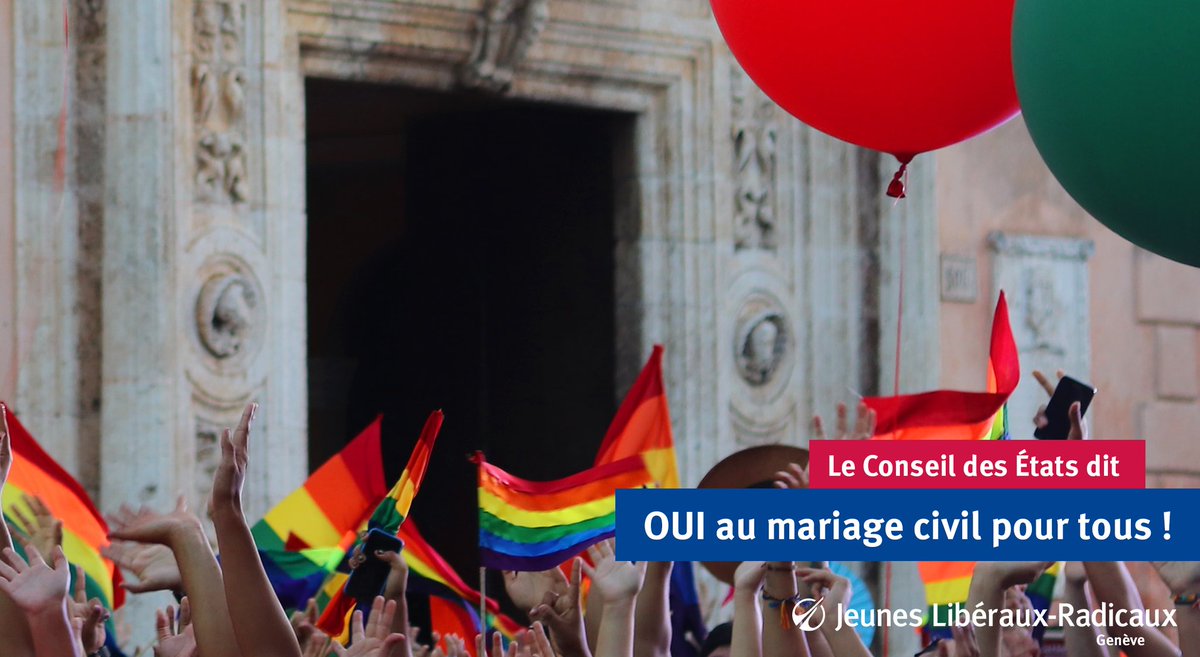 🌈 🏳️‍🌈 Les JLRG se réjouissent de la décision du Conseil des États de soutenir enfin le mariage pour tous au niveau législatif, avec l'accès au don de sperme.

Il s'agit d'une journée historique pour la communauté LGBT+ après 7 ans de débats !

❤️🧡💛💚💙💜

#mariagepourtous
