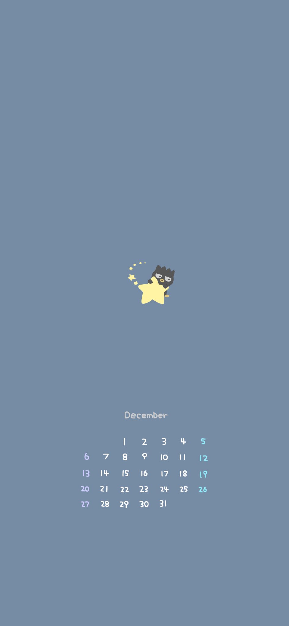 あおいささみ 12月の待ち受けカレンダーです 描き終わってからクリスマスがん無視した事に気付きました やったー 全7ツイートあるので気に入ればロック画面ホーム画面に使ってください そのに 星に乗りしサンリオの方々 シナモロール ばつまる
