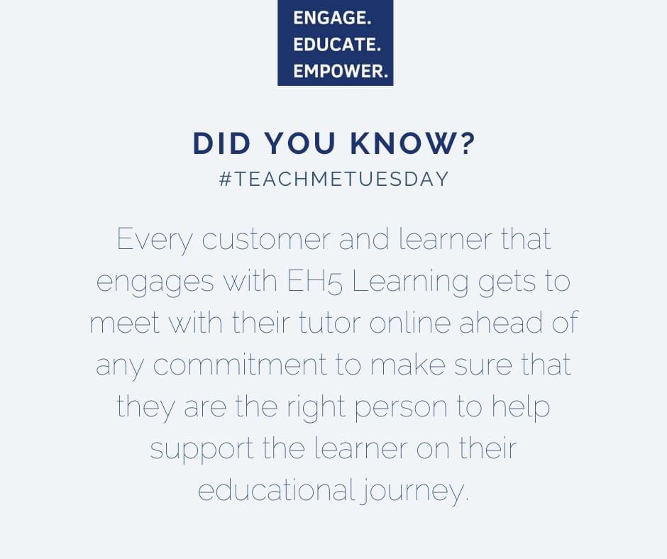 eh5learning's tweet photo. DID YOU KNOW?

EH5 Learning offers a free consultation with one of our amazing tutors before you decide to commit 🤓

Want to find out how we can provide extra support for your child? 

Drop us a message or head to👇

https://t.co/Lx3rst9MNm 

#TeachMeTuesday #eh5learning https://t.co/XzqMaZ3wsR