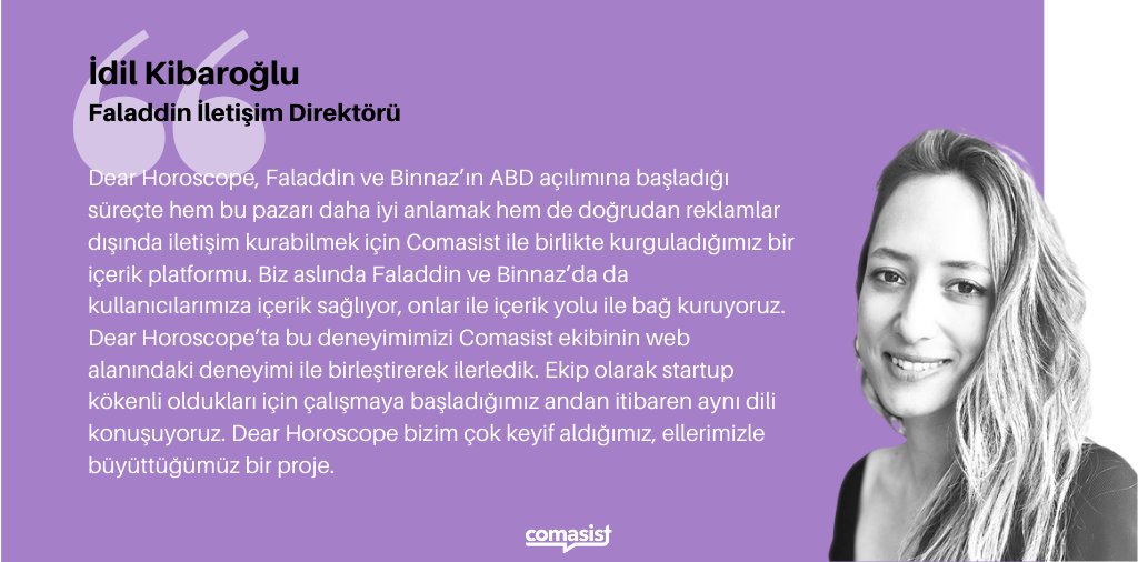 Dear Horoscope başladığı günden itibaren büyük keyif alarak çalıştığımız bir proje oldu. İdil Kibaroğlu'na çok teşekkür ediyoruz.

lnkd.in/dgf_3aC

#contentmarketing #içerikpazarlaması #content #dijitalpazarlama #keepmarketing