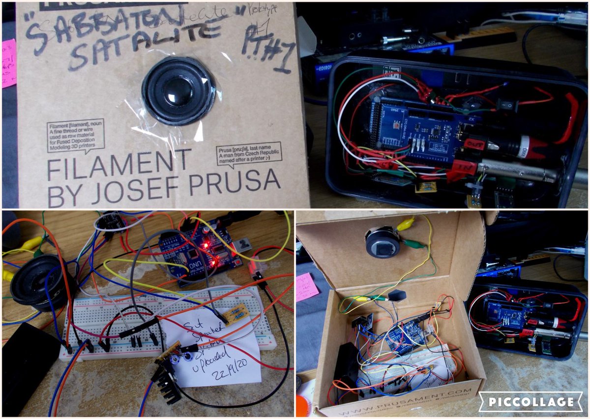 I give you the first phase prototype of the 'Sabbaton Satellite' roving speaker system! A matrix of remote speakers under seats so we could maybe have The Cats of Ulthar meowing through the legs of the theatre audience? #theatrelife #lovecraftian #makingthings