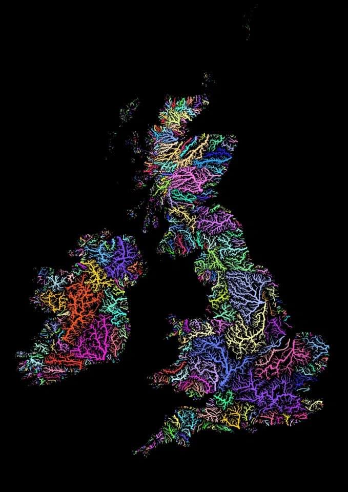 RAIN_Reforest's tweet photo. The water veins of our land. #Britain and ##Ireland’s rivers including the #Thames (purple) and #Severn (blue) have been #mapped in precise detail by Robert Szucs
#waterislife #rain #watermap #environment #nature #riversinbritain https://t.co/gPU0gFbrCw