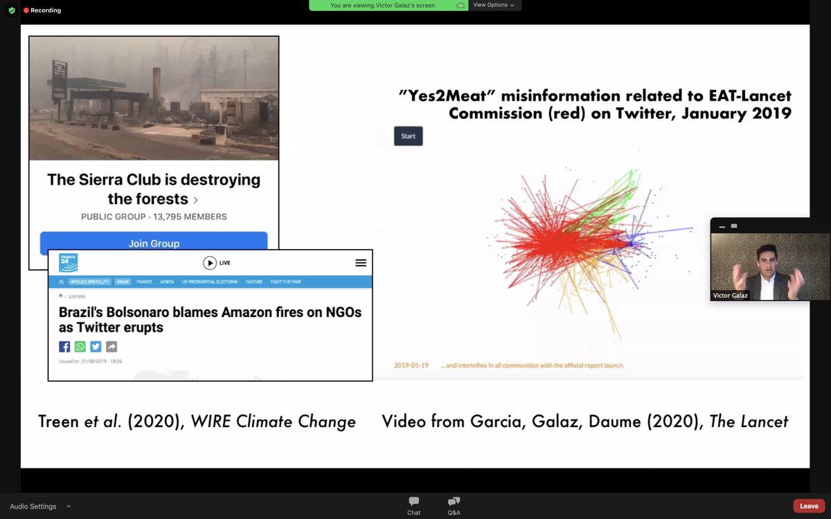 Small group spread pro-meat misinformation online after  #EatLancet report on healthy and sustainable diets, shows  @vgalaz  @sthlmresilience. Paper in  @TheLancet:  https://www.thelancet.com/journals/lancet/article/PIIS0140-6736(19)32526-7/fulltextSpread of information growing enormously (bubbles represent info online)