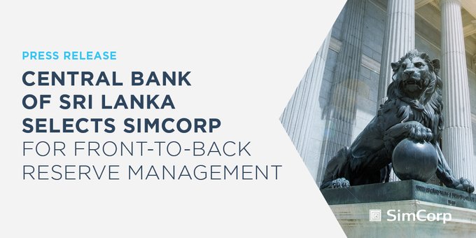 SimCorpItaly's tweet image. La banca Centrale dello Sri Lanka @CBSL scelto #SimCorp per la gestione front-to-back delle sue riserve.
bit.ly/3o8P9U4
#fronttoback #CBSL #SimCorp