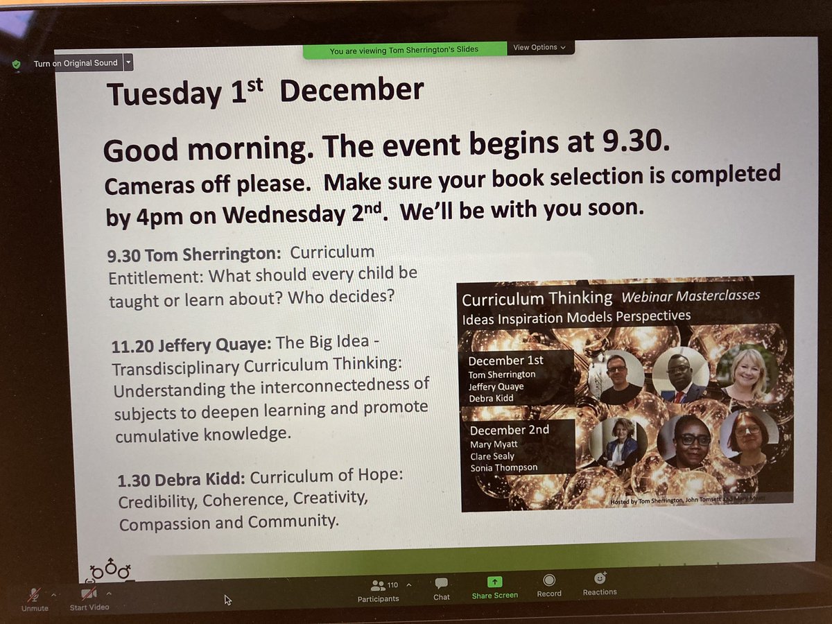 KarenLBarley's tweet photo. Super excited! @teacherhead @debrakidd #sixmasterclasses #curriculumthinking @MaryMyatt @ClareSealy https://t.co/RKIdvMcucO