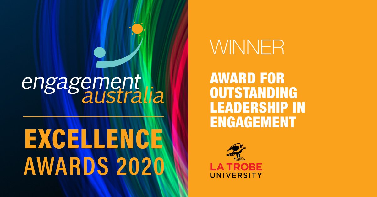 Engagement Australia (@engagementaust) on Twitter photo This evening we had the pleasure of announcing joint winners in 'Outstanding Leadership in Engagement' for the #EngagementAustralia #ExcellenceAwards2020.
CATEGORY: Outsanding Leadership in Engagement
WINNER (JOINT): Dr Anita Smith, <a href="/latrobe/">La Trobe University</a>Ā (with Prof Roger Stone, <a href="/usqedu/">usqedu</a>)Ā š This evening we had the pleasure of announcing joint winners in 'Outstanding Leadership in Engagement' for the #EngagementAustralia #ExcellenceAwards2020.
CATEGORY: Outsanding Leadership in Engagement
WINNER (JOINT): Dr Anita Smith, <a href="/latrobe/">La Trobe University</a>Ā (with Prof Roger Stone, <a href="/usqedu/">usqedu</a>)Ā š