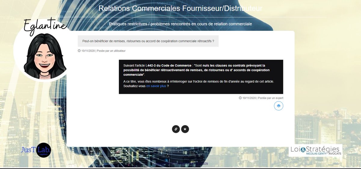 JustLab1's tweet image. CGV, convention annuelle, pénalités logistiques, promotions etc. notre #legalbot est conçu pour :
✅rentre + autonome les équipes opérationnelles 
✅mieux appréhender la #réglementation et s’en servir comme d’une force
✅apporter de la sécurité juridique (avec mise à jour)