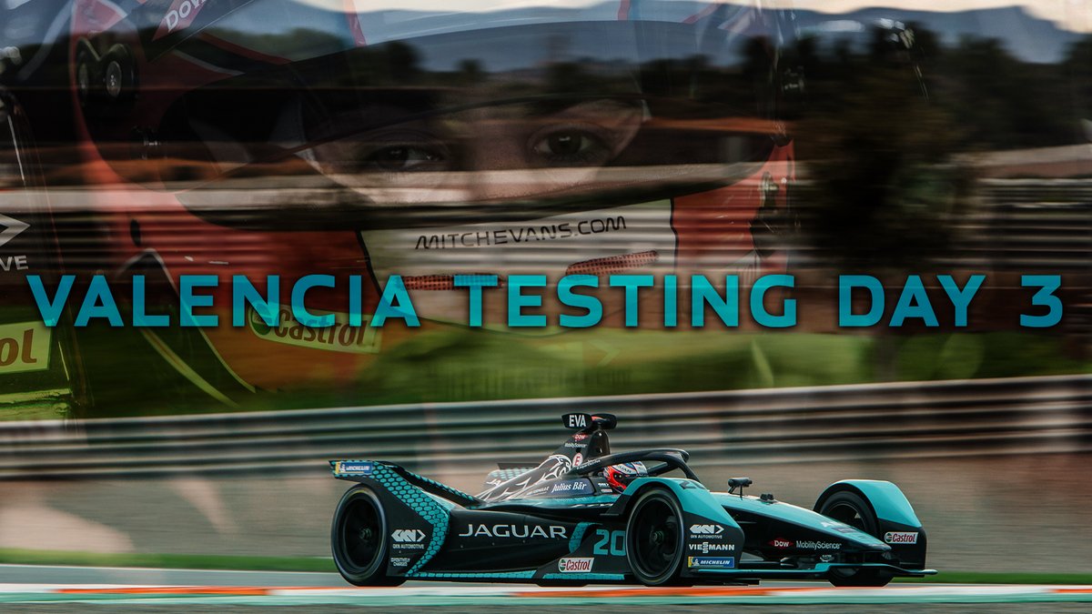 JaguarRacing's tweet photo. 𝙑𝙖𝙡𝙚𝙣𝙘𝙞𝙖 𝙏𝙚𝙨𝙩𝙞𝙣𝙜 𝘿𝙖𝙮 3⃣
@mitchevans_ & @sambirdofficial are putting the @jaguar #ITYPE5 to the test ahead of the upcoming #SantiagoEprix⚡️
#FETesting #ABBFormulaE #JaguarElectrifies https://t.co/2gurndH4Q0