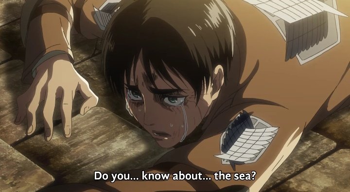 further than that. Although Eren only said here that Armin has "dreams" and did not elaborate on it, I like to interpret that dreams of his that he always talk about is just like the sea; that Armin's dream is far more vast. When you really think about it