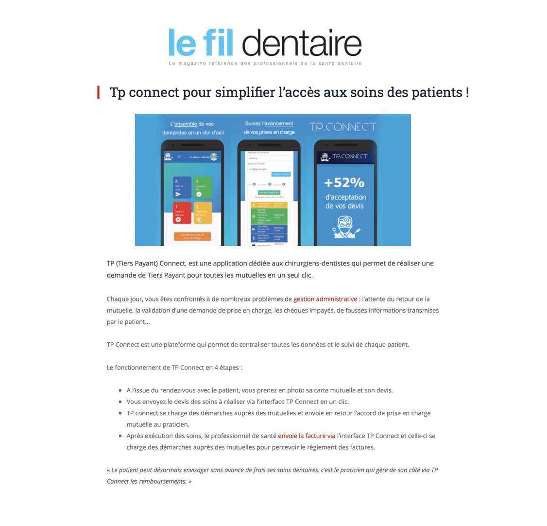 TalentShowFr's tweet photo. #TPConnect est l'app qui dit adieu au casse-tête administratif du Tiers Payant pour les #dentistes. Seules une photo de la Carte Vitale et de la Mutuelle du patient suffiront pour une création de dossier!
#Talentspr #rp #pr #relationsmedia #relationspresse #startup #healthtech https://t.co/d8uFfSeKPx