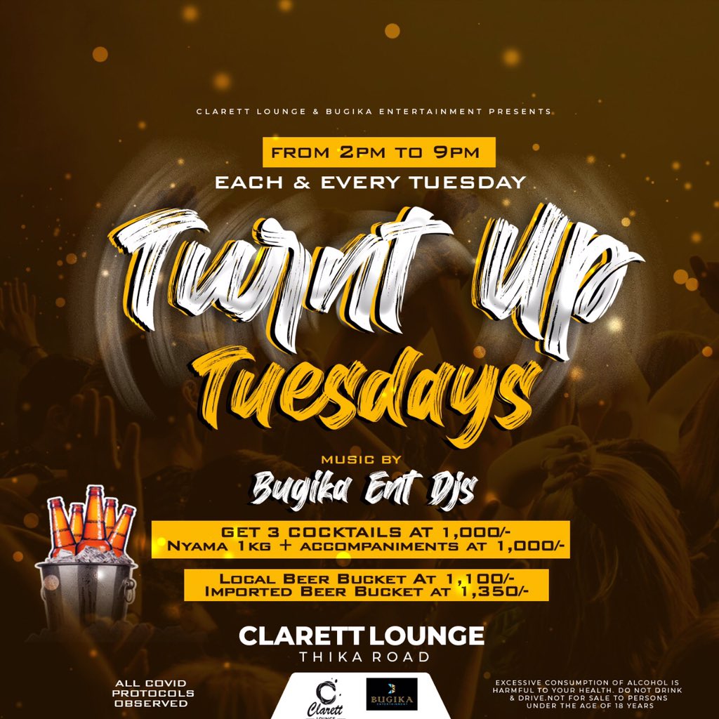 vdjmickey's tweet photo. THIKA ROAD: TUESDAYS Just Got better. Every Tuesday live @official_clarett_lounge powered by @Bugika_Ent Its #turntuptuesdays with #vdjmickeylive~Making your Dream Event a Reality~MOH GUIDELINES APPLY
#bugikaent https://t.co/ooqDSFFwjF