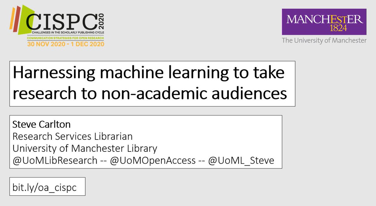Hi! This morning I'm going to be at  #CISPC2020 talking about our Open Access+ service (obvs) with  @Phil_Gooch from  @scholarcy. It'll be slightly different to the other OA+ presentations I've done because I'll be focusing a bit more on how we use Scholarcy.*SPOILER ALERT*