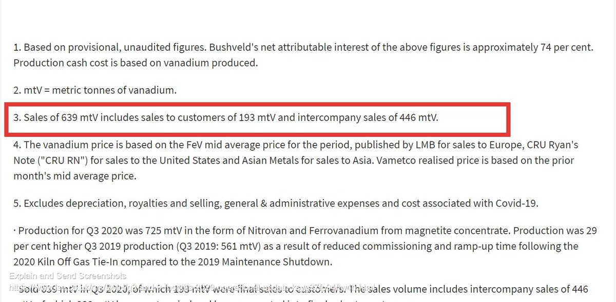 8/This was clearly assisted by the 281mtV of intercompany sales in Q2 (see Q2 update below).So what happens in Q4, given that intercompany sales hit446mtV in Q3?Why does a Vanchem plant running at c. max 300mtV a quarter, need 446mtV in Q3?