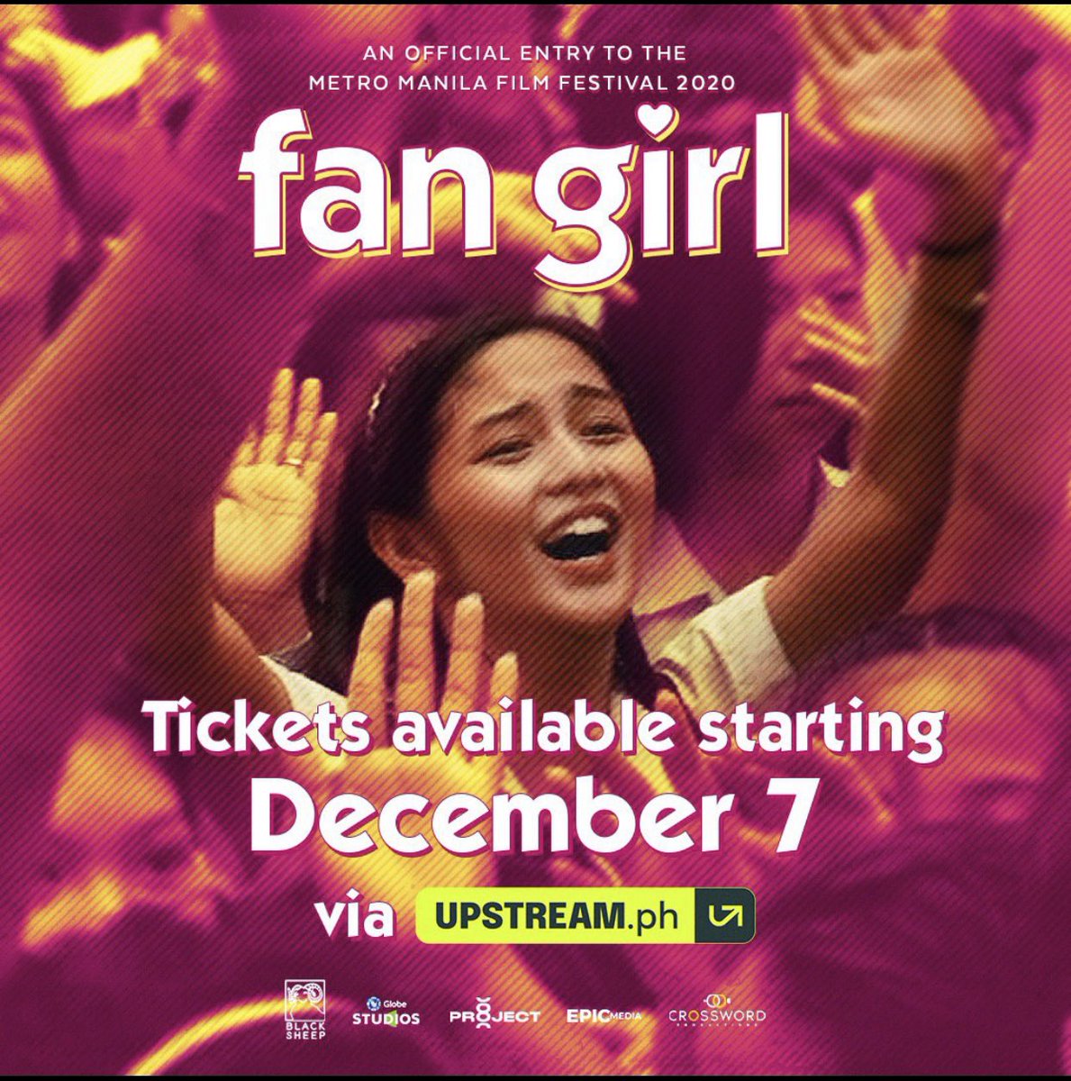 Tickets to Fan Girl go up for sale on December 7, 2020! Mark your calendars, get your GMovies account ready, and flex on your friends by getting your ticket in advance! 
Fan Girl is an official entry to the MMFF 2020, happening this December 25 - January 7, 2021. #MMFFonUPSTREAM