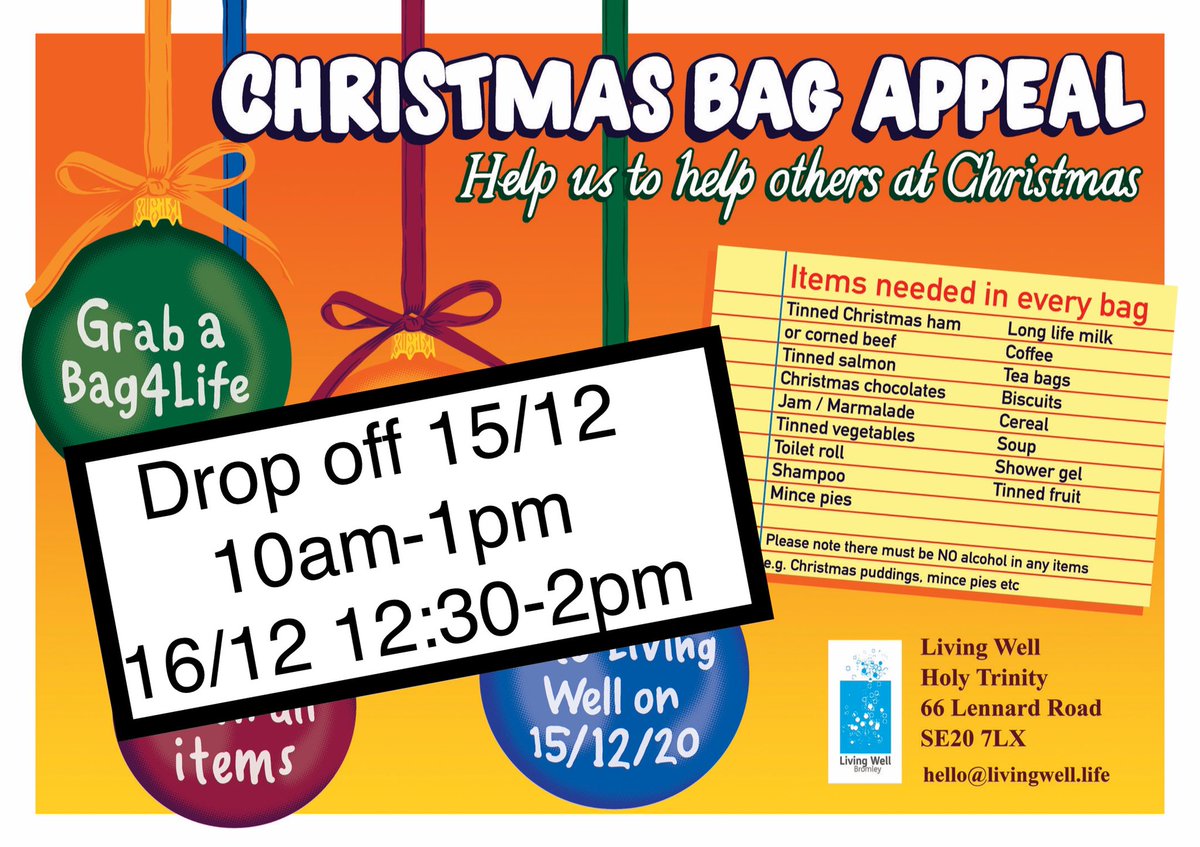 DROP OFF TIMES FOR XMAS BAGS... We have been blown away by how generous you all are! We are expecting over 300 bags!! Please drop off 15/12 10am-1pm or 16/12 12:30-2pm THANK YOU!