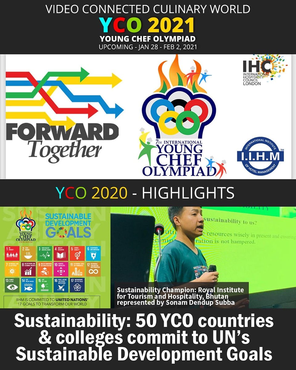 IIHMHOTELSCHOOL: Moving together towards a Sustainable world. #YCO2020 theme on Sustainability brought together 50 countries who pledged their support for UN Sustainable Development Goals

#CulinaryDiplomacy  #CulinaryCorridor  #NewNormalNewLearning #Kit…
