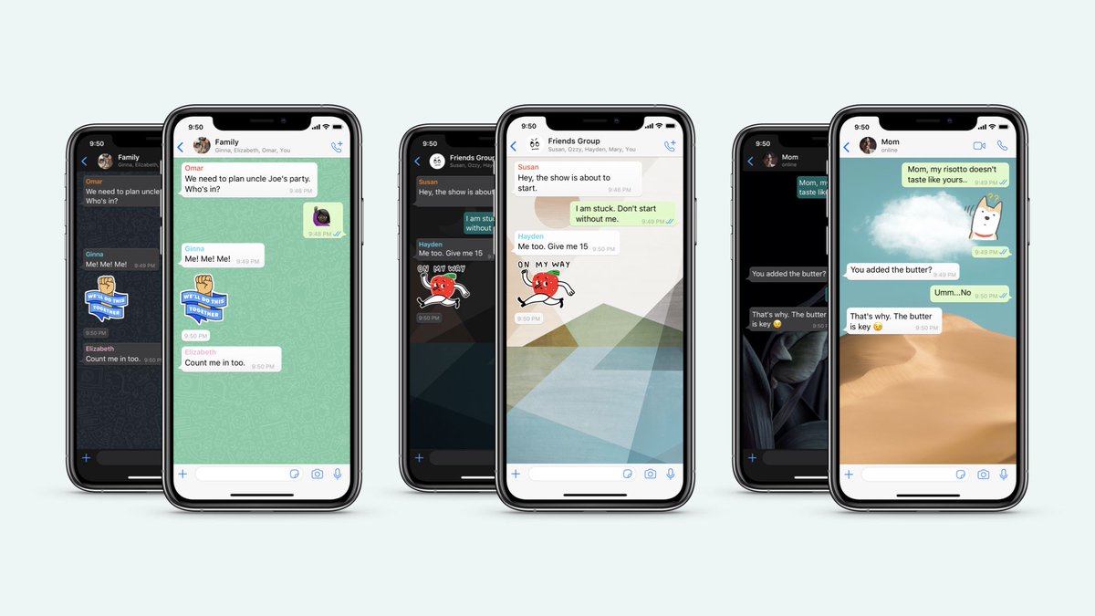 WhatsApp’s improved wallpapers can be assigned per chat with custom dark mode settings