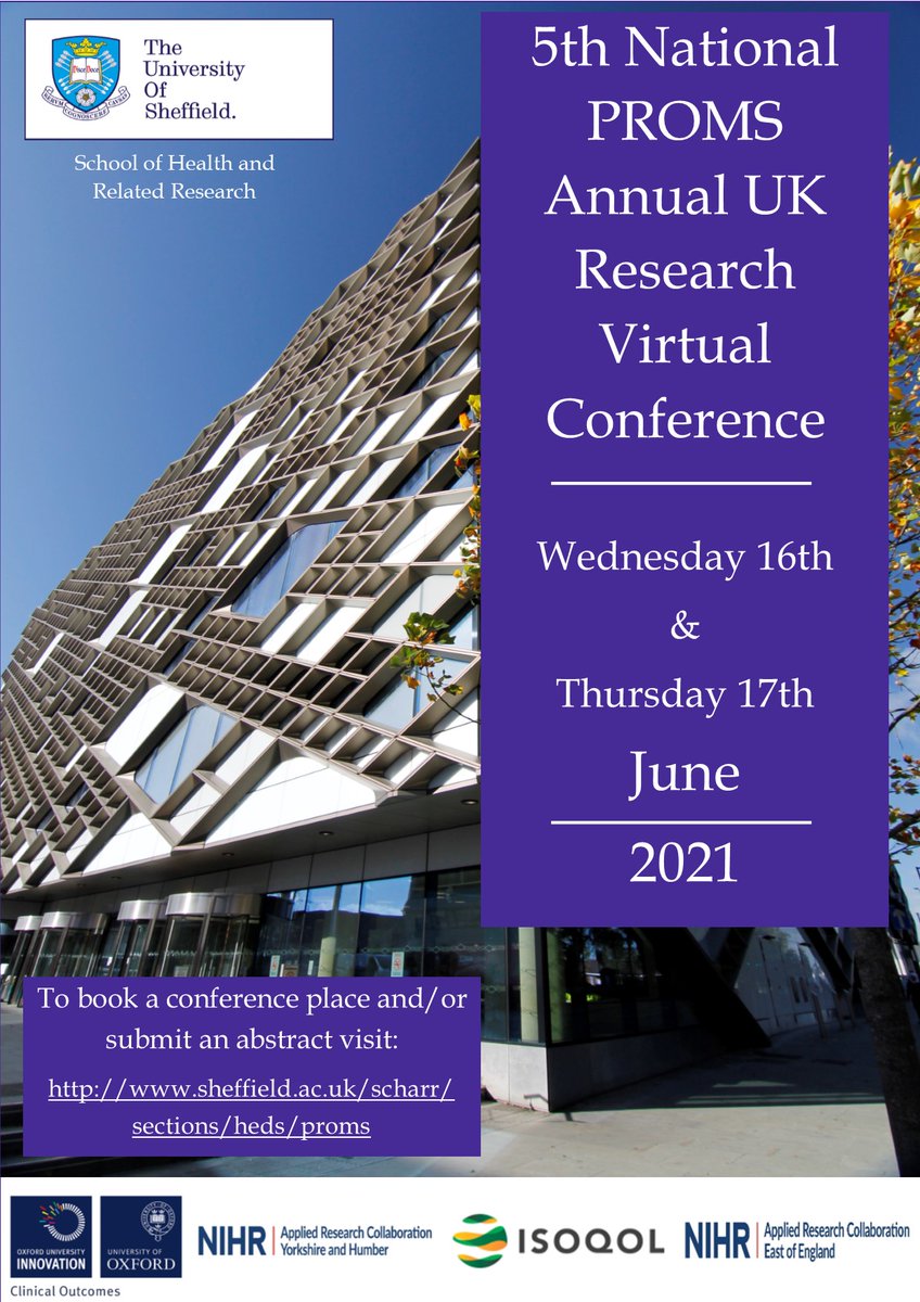 Great news! #PROMS 5th National Research Conference &amp; abstract submissions now open <a href="/NIHR_ARC_YH/">NIHR Yorkshire & Humber ARC</a>  <a href="/Young4T/">Tracey Young</a> Visit tinyurl.com/y3bmo2o2