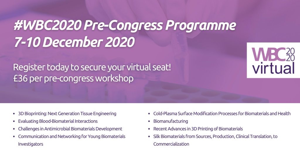 WBC2020's tweet image. Various workshops will be taking place as part of the #WBC2020 Virtual Pre-Congress Programme next week. Register today and join us at a cost of £36 per pre-congress workshop.

Complete your registration and learn more: wbc2020.org/registration/