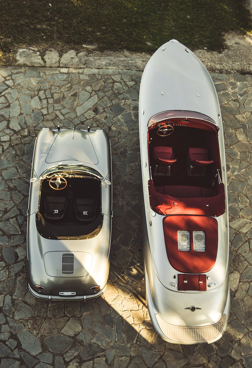 aut0mob's tweet photo. There are few sports cars that epitomise the joy, style and glamour of summer like the 1950s #Porsche #356Speedster. That’s why Nick Boats 🇳🇱 has translated the car’s classic style into a boat 🚤
#ThinkingOfWarmerDays
©Nicks Boats https://t.co/IueXhRgVjE
