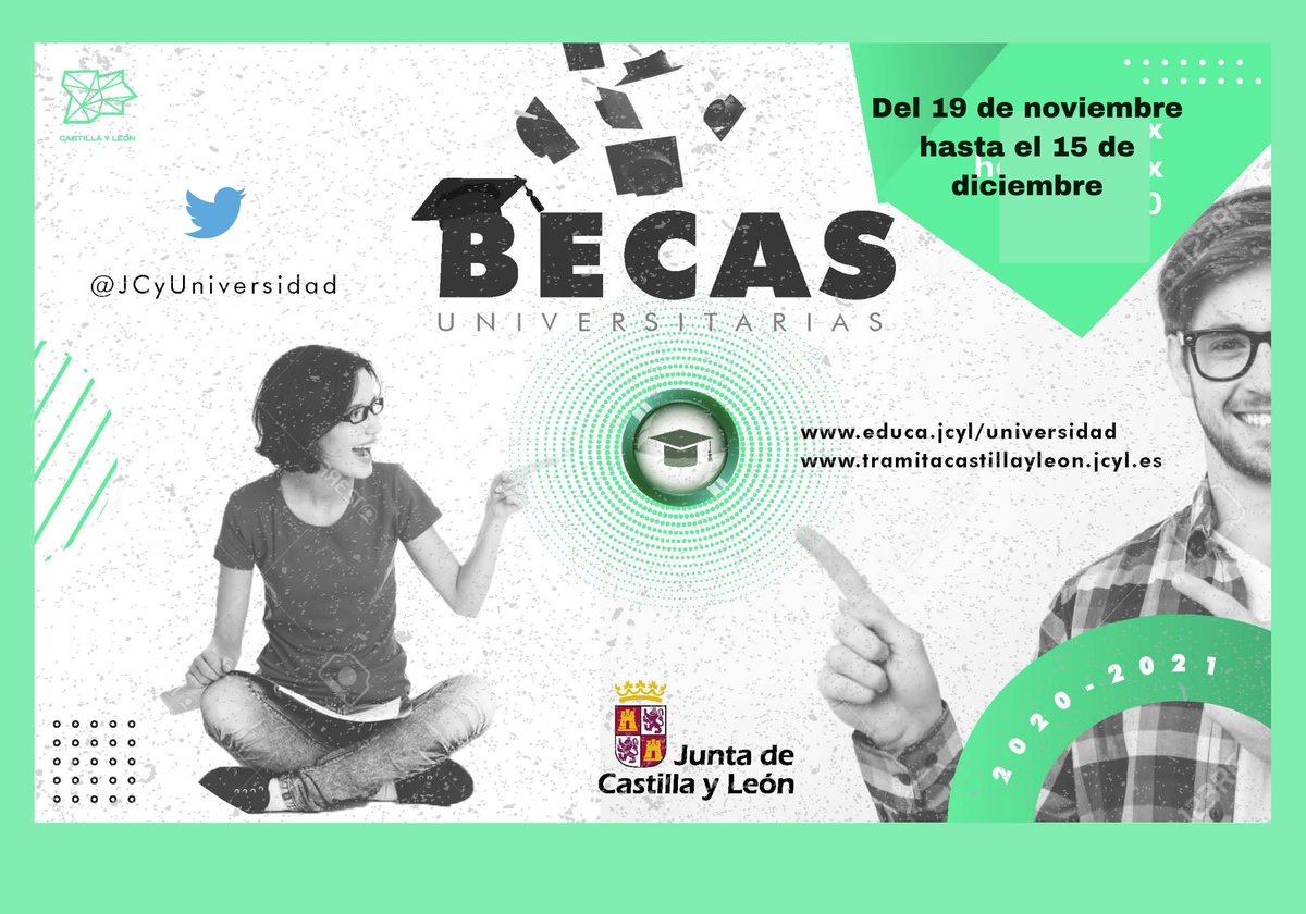 educacyl's tweet photo. 📢 Convocadas las Ayudas al Estudio para alumnos matriculados de máster en #UNICyL curso 2020-21.
📅 Plazo: hasta el 15 de diciembre.
👉 https://t.co/y4cFfd9neX
@UBUEstudiantes @unileon @usal @UVa_es @UCAVILA_ @upsa @UEMC @IEuniversity @ui1Universidad @JCyLUniversidad https://t.co/XNl3F6ZhvJ