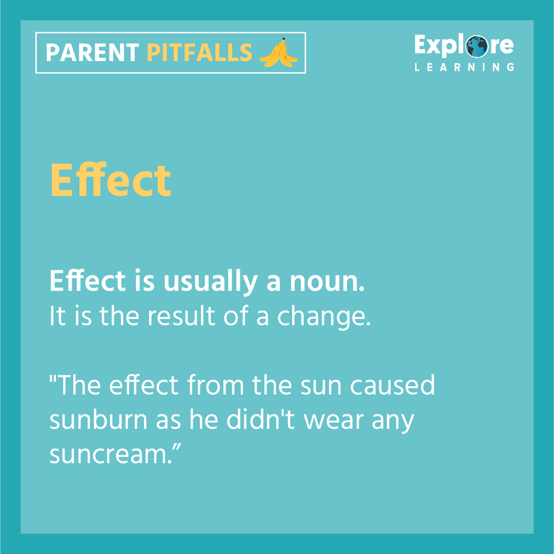 exploretutors's tweet photo. EFFECT or AFFECT? There are certain parent pitfalls that get the better of us. With many of us being more involved in our children's schoolwork than ever, we want to to give you the grammar genius to confidently help your child!

https://t.co/jmzp1Up1af

#ParentPitfalls https://t.co/CQ0gQqDzum