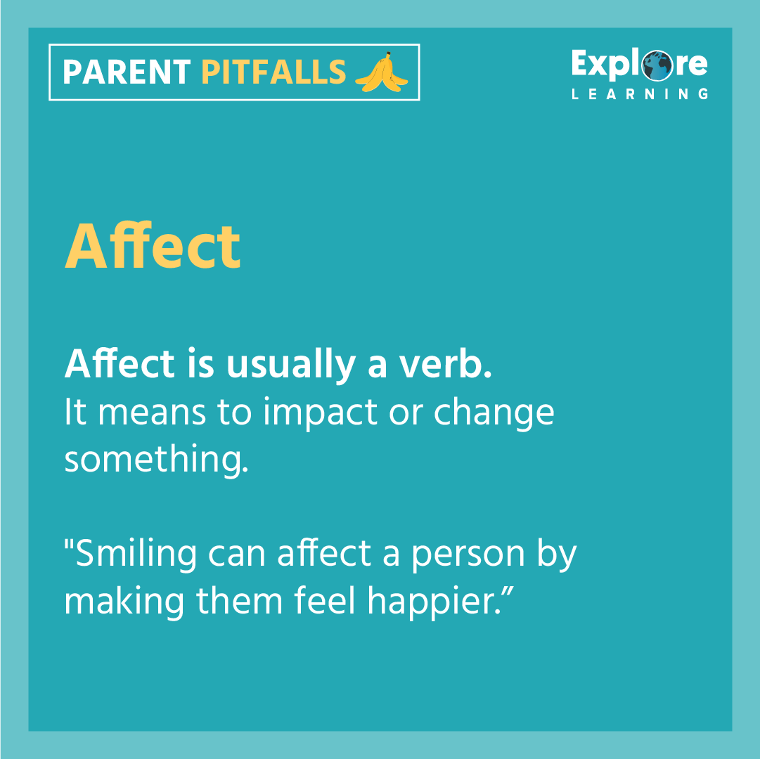 exploretutors's tweet photo. EFFECT or AFFECT? There are certain parent pitfalls that get the better of us. With many of us being more involved in our children's schoolwork than ever, we want to to give you the grammar genius to confidently help your child!

https://t.co/jmzp1Up1af

#ParentPitfalls https://t.co/CQ0gQqDzum