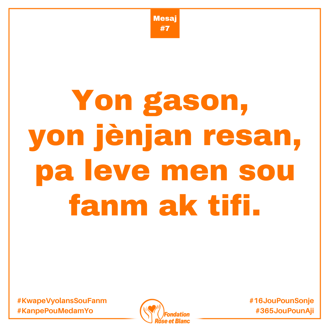 frebhaiti's tweet photo. Yon gason, yon jènjan resan, pa leve men sou fanm ak tifi.
#KwapeVyolansSouFanm
#KanpePouMedamYo
#16JouPounSonje
#365JouPounAji https://t.co/BEQ8OdvNJP