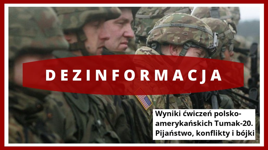 Disinfo_Digest's tweet photo. Informacje jakoby na poligonie w Orzyszu doszło do bójki pomiędzy żołnierzami Wojska Polskiego i USA są #fałszywe. Oparte na sfabrykowanej wypowiedzi rzecznika prasowego 16 Dywizji Zmechanizowanej. Informacja pochodzi z portalu zaangażowanego w rosyjskie działania dezinformacyjne https://t.co/GVjO2Tw7f1