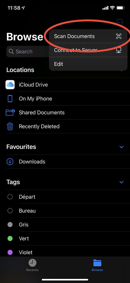 Vous saviez qu’on pouvait scanner un document directement dans l’app "Files" (ou "Fichiers" en Français) sur iPhone ? 🤯
Si oui, pourquoi ne pas me l’avoir dit ? Ça va tellement améliorer ma vie 🤩