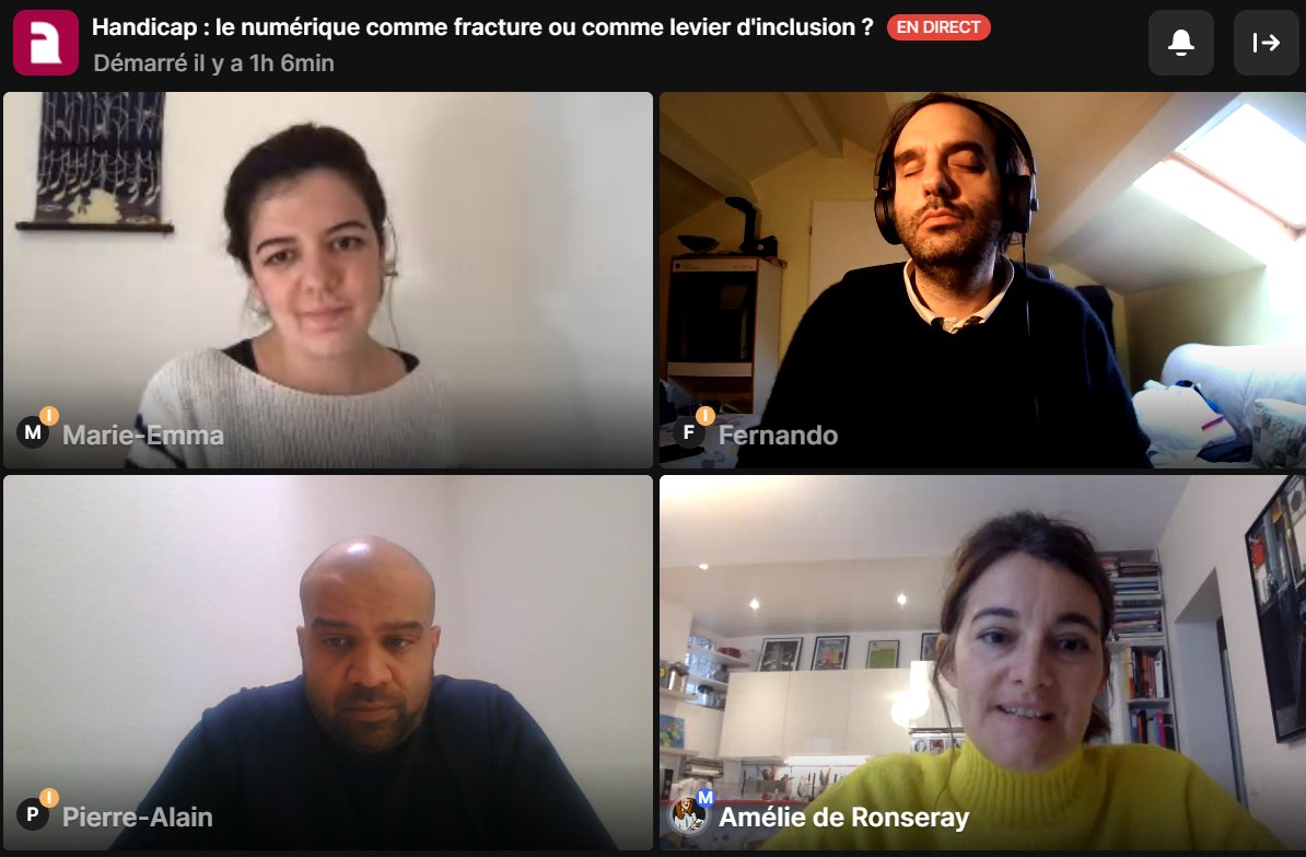 [#Webinaire] #Handicap, #Inclusion &amp; #Numérique : réfléchir à l'#expérienceutilisateur (UX) des personnes en situation de handicap c'est réfléchir à l'UX en général, c'est remettre l'humain au ❤️ Merci <a href="/Artips_fr/">Artips 🦋</a> et ces super intervenants de prendre la parole sur ce sujet crucial