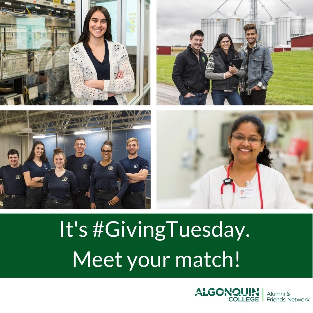 AlgonquinPerth's tweet photo. We are reaching out to the wider #acperth community today, on #GivingTuesday to ask you to meet your match!
Give to the Perth Campus Fund and your donation will be matched dollar-for-dollar today only!
Here's how to give: https://t.co/Fu6P6QtYJ8
#smallcampusbigdeal #PerthON https://t.co/7bCrLIu7Es