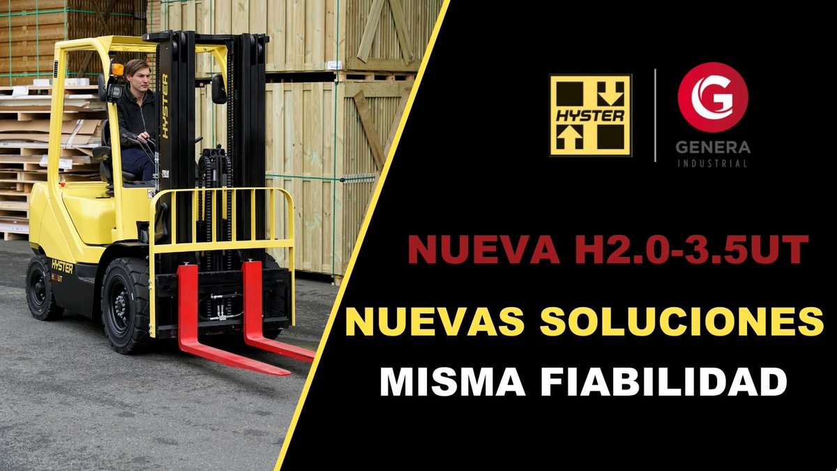 generaindustria's tweet photo. Nueva carretillas diésel H2.0-3.5 UT. La nueva serie de #Hyster para obtener una carretilla de fácil mantenimiento, cómoda para el operario y al precio adecuado. https://t.co/YlySXtGYNi