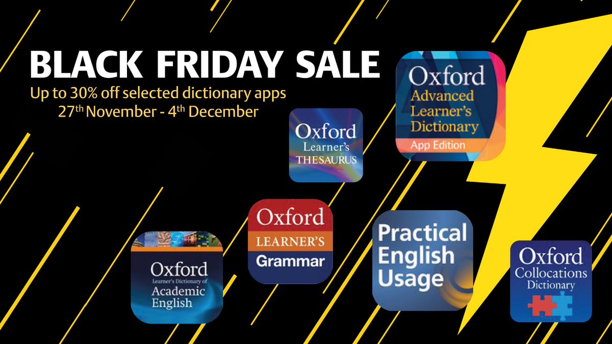 OUPELTGlobal's tweet photo. Hurry! 🏃 The sale on selected dictionary apps ends Friday 4th December!

Get up to 30% off on-the-go English practise -> https://t.co/wqOKqEH3Wz #ELT #ESL https://t.co/xOl9BXDkMf