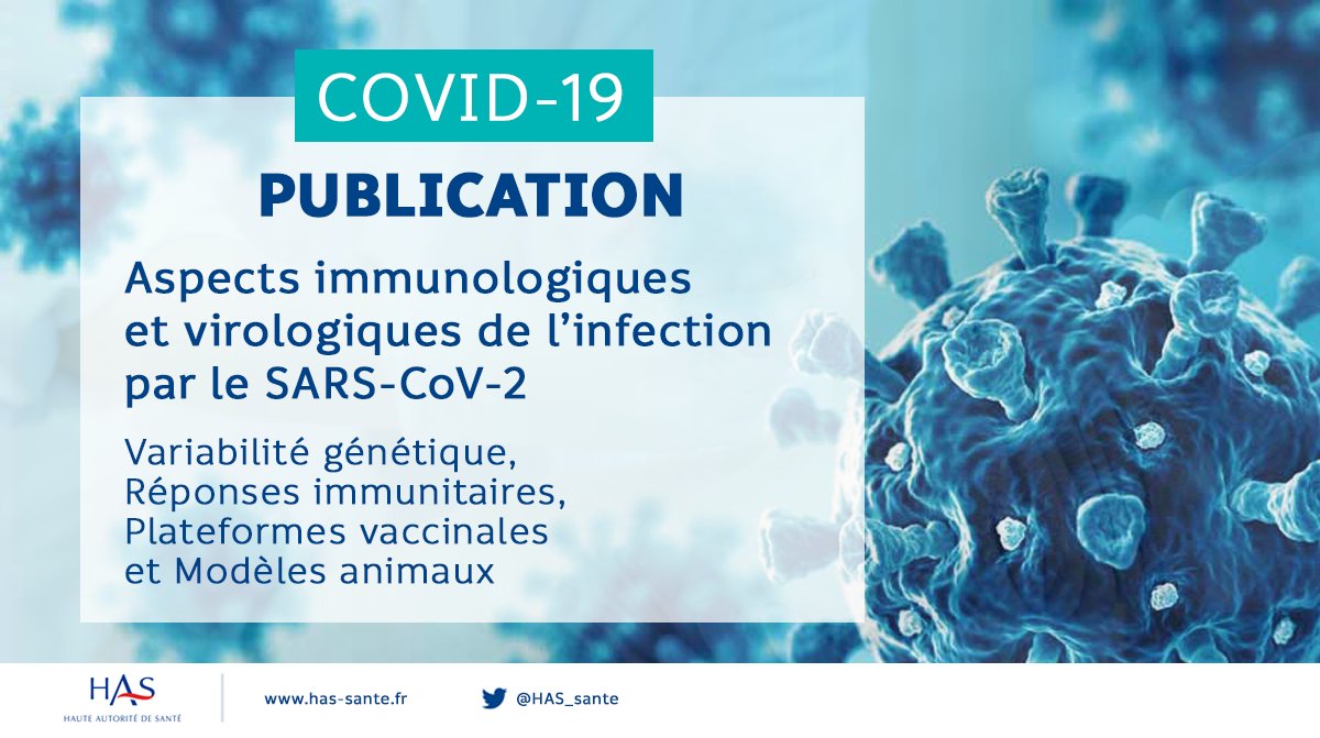 #COVID19
ℹLa HAS publie une synthèse de l'état des connaissances sur :
📍le virus SARS-CoV-2
📍la réponse immunitaire observée durant l'infection
📍les pistes vaccinales
👉has-sante.fr/jcms/p_3221567…
🔄Elle sera mise à jour régulièrement en fonction des nouvelles données disponibles