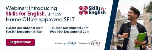 Admissions teams; learn about using Skills for English for your international students' language checks by registering for our webinar -  tinyurl.com/psi-sfe #ukadmissions #internationalstudents #intlstudents #studyinuk