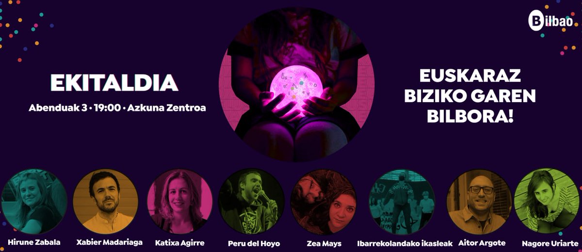 Euskaraldia bukatzear dagoela, abenduaren 3an ekitaldia daukagu Bilbon. Baina...ikusi duzu nortzuk egongo diren?

Lasai, zuretzako aulki bat gordeta daukagu ere. Animatu!

🗓 Abenduak 3
📍Azkuna Zentroa
⌚19:00

Euskaraz biziko garen Bilbora!