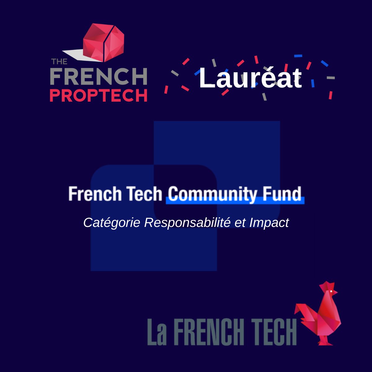 Big news ! 📢 @Frenchproptech est lauréat du #FrenchTech Community Fund 2020 ! Merci à la La @LaFrenchTech pour cette reconnaissance 🙌 Merci aussi à nos adhérents, nos partenaires et nos ambassadeurs pour leur engagement et sans qui la French #Proptech ne pourrait pas exister ❤️