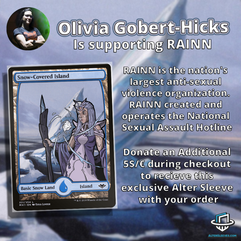 AlterSleeves's tweet photo. We’ve teamed up with 5 MTG content creators to raise money for their favorite charities. 10% of today's purchase will go to one of these Great Causes! Add $5 and get an Exlusive Sleeve by @demondramon!

@pleasantkenobi , @goberthicks @casuallymtg @mtgmuddstah @mentalmisplay