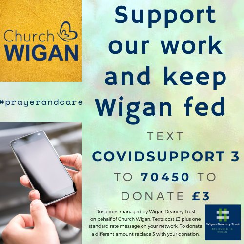 Anyone can donate to the food ministry by sending a text to the number below.
This vital work has been coordinated by my brilliant colleague, <a href="/rm_sheehan/">Rachel Sheehan</a>.
Like the apostles in Acts 6 she has established a powerful cohort, expressing Christ's diaconal love.
liverpool.anglican.org/Church-Wigan-F…