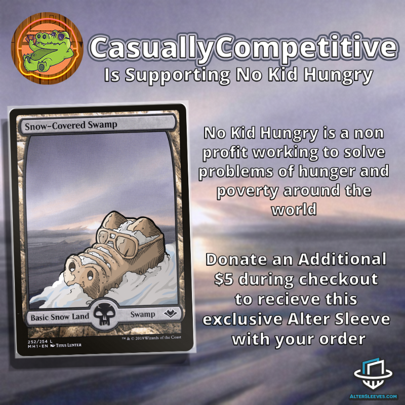 AlterSleeves's tweet photo. We’ve teamed up with 5 MTG content creators to raise money for their favorite charities. 10% of today's purchase will go to one of these Great Causes! Add $5 and get an Exlusive Sleeve by @demondramon!

@pleasantkenobi , @goberthicks @casuallymtg @mtgmuddstah @mentalmisplay