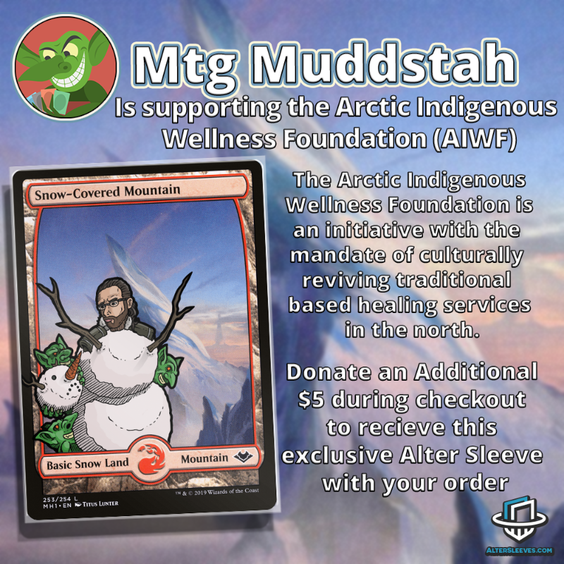 AlterSleeves's tweet photo. We’ve teamed up with 5 MTG content creators to raise money for their favorite charities. 10% of today's purchase will go to one of these Great Causes! Add $5 and get an Exlusive Sleeve by @demondramon!

@pleasantkenobi , @goberthicks @casuallymtg @mtgmuddstah @mentalmisplay