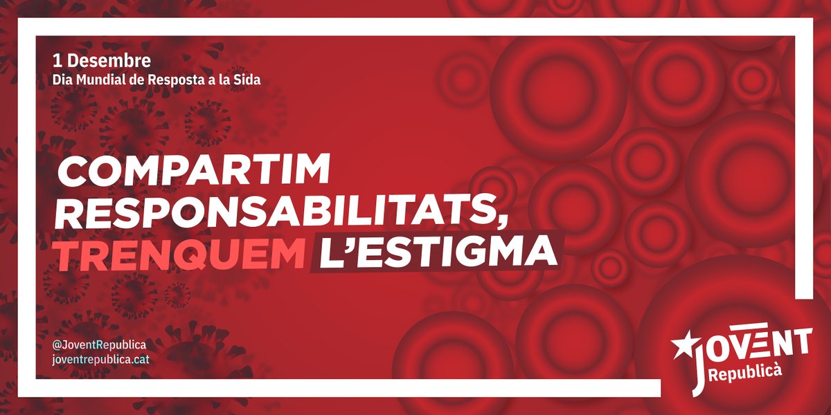 JoventRepublica's tweet photo. 1D: Dia Mundial de Resposta a la Sida!

L'erradicació del VIH, igual que la pandèmia de la COVID-19, demana responsabilitat compartida i col·lectiva 👭

👉 Reclamem que es respecti i no s'estigmatitzi a les persones afectades pel VIH

📝 https://t.co/nnDVG94RY6 https://t.co/t7dLq0Zajm