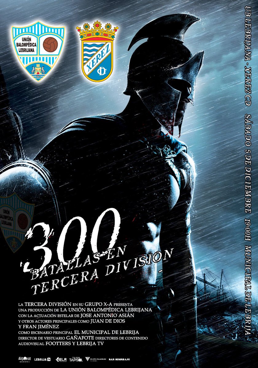 ubloficial1928's tweet photo. Este sábado cumplimos 300 partidos en Tercera División 😁🎉

🏆 Jornada 7, Tercera División, Grupo X - A.
⚽ UB LEBRIJANA 🆚 @XerezCD_Oficial
📅 Sábado 5 de Diciembre. 
🕦 19:00 h.

¡Vamos Balona! 🙌💙⚪

#Lebrijana300 https://t.co/7QcgmX9RP0