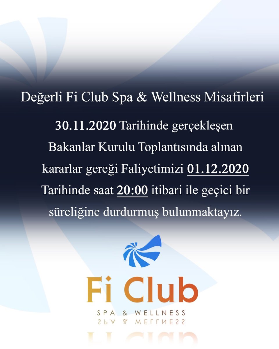 Değerli Misafirlerimizin Dikkatine!

🔗 ficlubspa.com

 #Fi #FiClub #FiClubSpa #KendineBirİyilikYap #Spa #Masaj #Massege #Sauna #Buhar #Hamam #TürkHamam #Havuz #Hijyen #Fitness #Kese #Köpük #Relax #İstanbul #Taksim #Beyoğlu #Sancaktepe #Alibeyköy #Kartepe #Gaziantep
