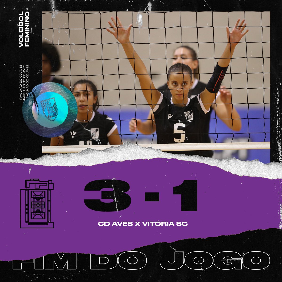 VitoriaSC1922's tweet photo. ⚔ FIM DO JOGO ⚔

Não foi o resultado que queríamos mas vamos trabalhar por mais! Sempre convosco! 👏

#VoleibolFeminino |#CDAVSC https://t.co/TZ7GlNBUgO