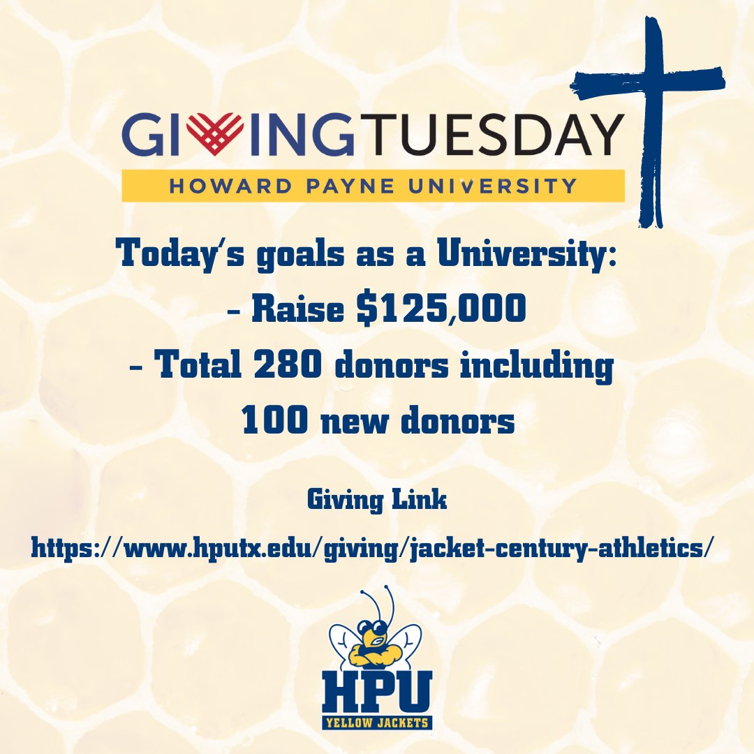Giving Tuesday is here! Partner with HPU athletics to enhance the student experience. hputx.edu/giving/jacket-…