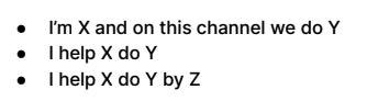 6/  Your IntroThis is your quick pitch for who you are and who would be interested in the kinds of things you do.This helps orient new viewers, pitch them on content you're creating, and (ideally) establish credibility.
